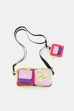 Japanese 90s Retro Vintage Inspired Bag Nylon Crossbody Bag Kawaii With Earpod Airpod Bag