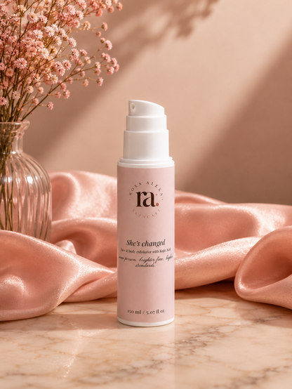 She's Changed face & body exfoliator with Kojic Acid